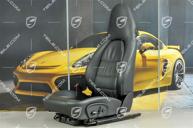 Seat, el adjustable, Lumbar, leather, Black, Draped, L