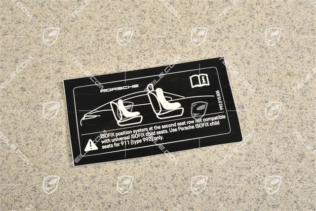 Identification / notice plate ISOFIX