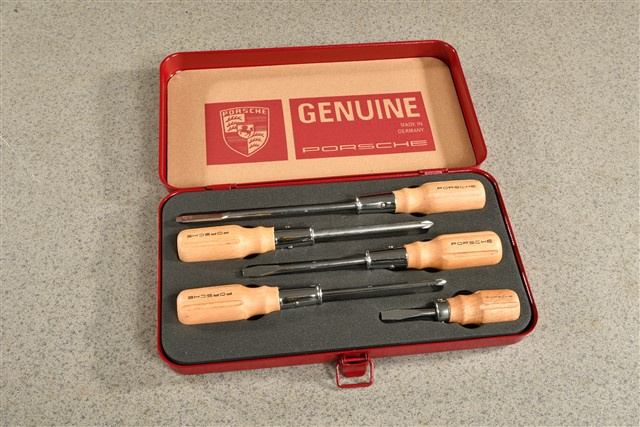 Porsche Classic Schraubendreher Werkzeugsatz mit Box, Holz, 5 Teile