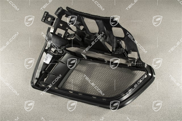 Front bumper retainer frame / grille / vent, lateral, Spyder, Black matte, L
