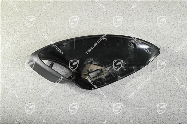 Spiegelgehäuse / Spiegel, Blende unten, Schwarz matt, R