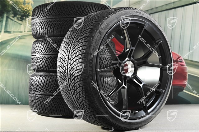 20/21-inch GT3 / GT3RS winter wheel set, central lock wheel rims 9J x 20 ET43 + 11,5J x 21 ET46 + NEW Michelin Pilot Alpin 5 winter tyres 245/35 R20 + 305/30 R21, black high gloss