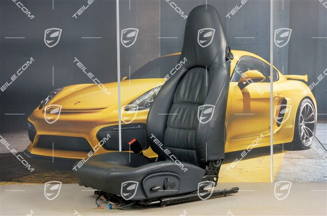 Seat, el. adjustable, heating, leather, Metropole blue, Draped, damage, L