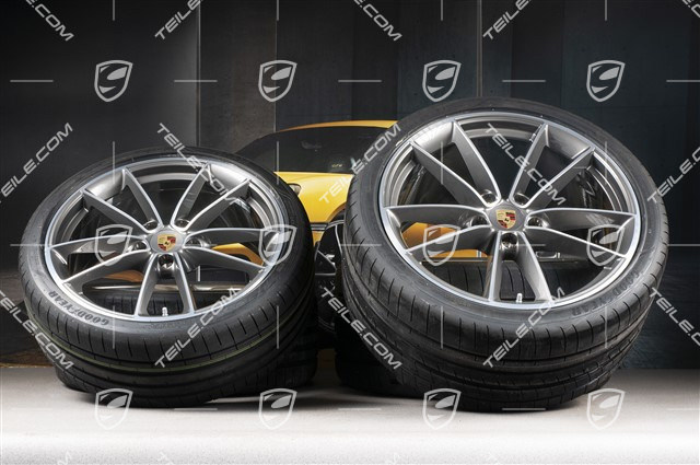 20+21-inch summer wheel set Carrera Classic, rims 8,5J x 20 ET50 + 11,5J x 21 ET67 + NEW Goodyear summer tyres 245/35 R20 + 305/30 R21, with TPM