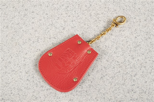 Key case, REUTTER logo + Porsche crest, leather