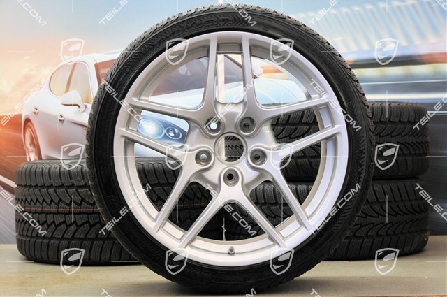 19-inch Winter wheels set, Carrera S II, rims 8J x 19 ET57 + 11J x 19 ET 51 + NEW winter tyres 235/35 R19 + 295/30 R19, TPM 433MHz