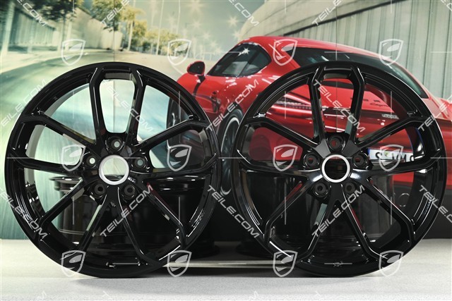 20-inch wheel rim set SPYDER, 8,5J x 20 ET57 + 10,5J x 20 ET47, black high gloss