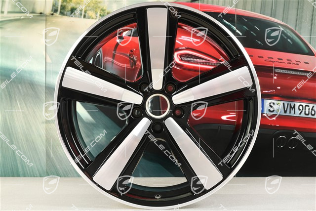 22-inch wheel rim set Cayenne Coupe Exclusive Design Sport, 10J x 22 ET48 +11,5J x 22 ET52, black high gloss