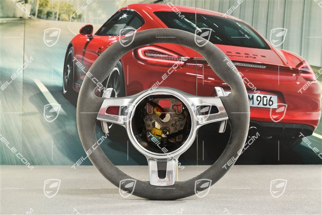 Kierownica sportowa, GT3, Alcantara, skrzynia biegów PDK, czarna/platylowy popiel, lekkie ślady użytkowania