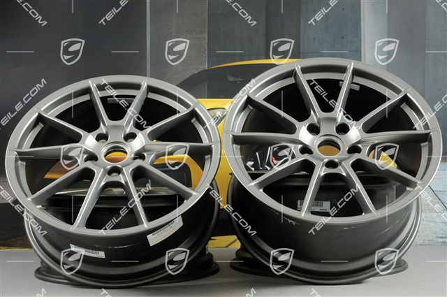 20" komplet felg Spyder, felgi 8,5J x 20 ET57 + 10,5J x 20 ET47, Platinum satynowy półmat