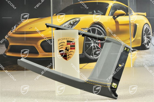Abdeckung Schaltkulisse, Leder, Steingrau / Speed Gelb
