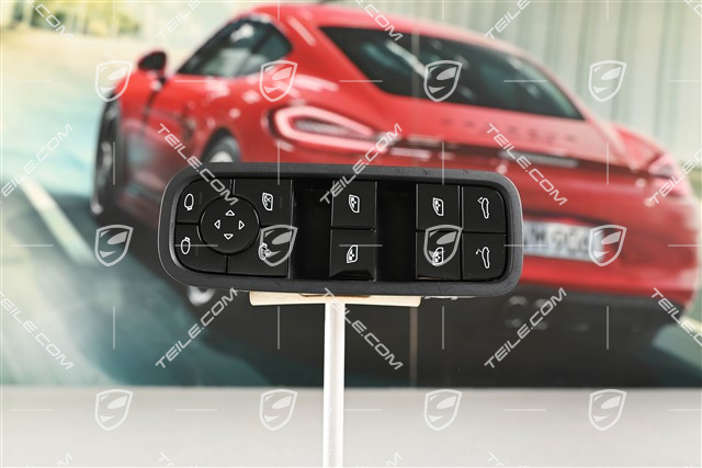 Power windows switch, Drivers side, Black Gloss