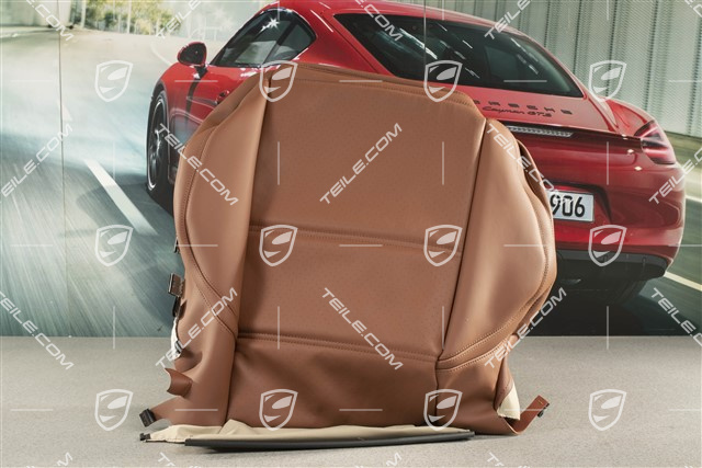 Front sport seat upholstery / cover, Leather, lower part / cushion, heated, Chestnut brown, L