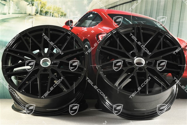 21-inch wheel rim set Cayenne RS Spyder Design, 11J x 21 ET49 + 9,5J x 21 ET46, black high gloss