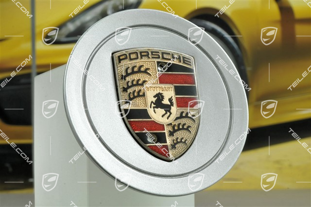 Raddeckel, farbiges Porschewappen