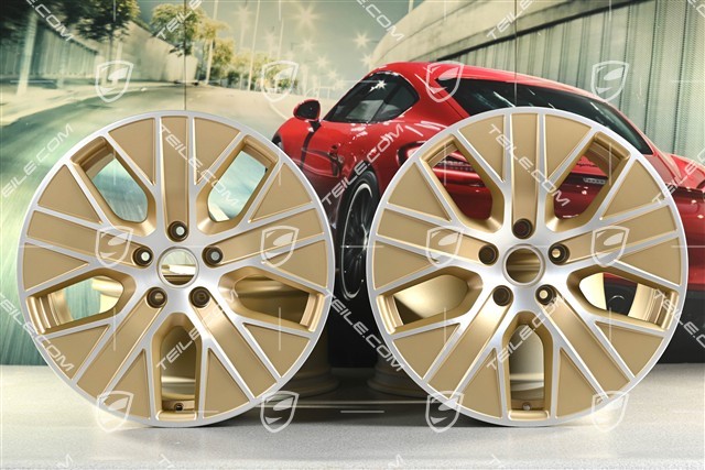 20" Felgensatz Turbo Aero, 9J x 20 ET54 + 11J x 20 ET60, in Aurum Seidennmatt
