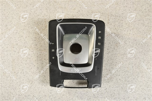 Cover shift gate / Shifter Trim / panel, PDK,  Black / Galvano silver