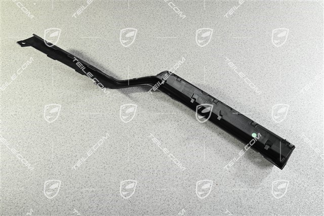 Rear bumper cover trim, lower, car with trailer coupling, black matte, R