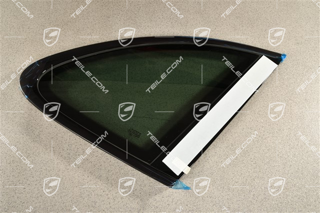 Seitenscheibe mit Zierleiste, Aluminium-Paket Schwarz, getönt, R