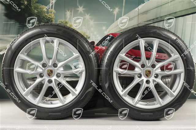19-inch summer wheels set "Panamera S", rims 9J x 19 ET64 + 10,5 J x 19 ET62 + Pirelli summer tires 265/45 R19 + 295/40 R19