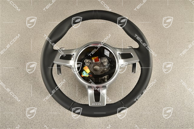 Sport Design, Lenkrad mit Schaltpaddle (PDK) mit Display, Leder Schwarz