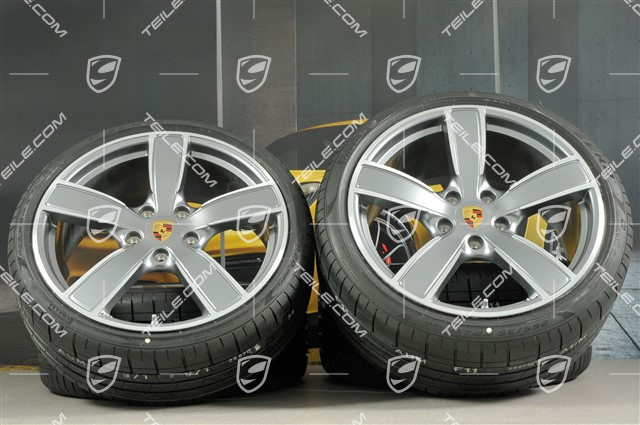 20-inch Carrera Sport summer wheels set, rims 8,5J x 20 ET57 + 10,5J x 20 ET47 + NEW summer tires 235/35 ZR20 + 265/35 ZR20, with TPMS