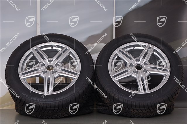 19" Cayenne Design II Winterräder Satz, 4x Felgen 8,5 J x 19 ET 59 + 4x Dunlop Winterreifen 265/50 R 19 110V XL M+S, mit RDK-Sensoren