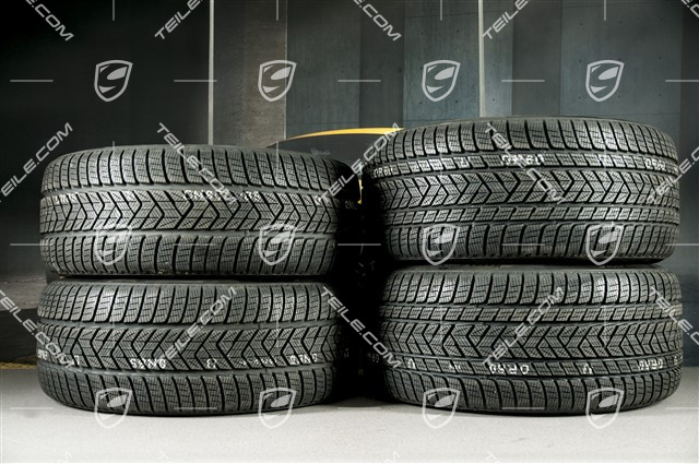 20" Cayenne COUPE Sport Winterräder Satz, Felgen 9J x 20 ET50 + 10,5J x 20 ET55 + NEUE Pirelli Winterreifen 275/45 R20 + 305/40 R20, mit RDK-Sensoren