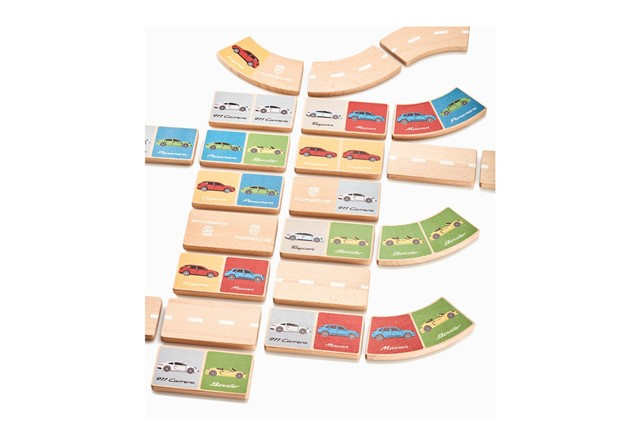 Set of Wooden Porsche dominoes multicolor
