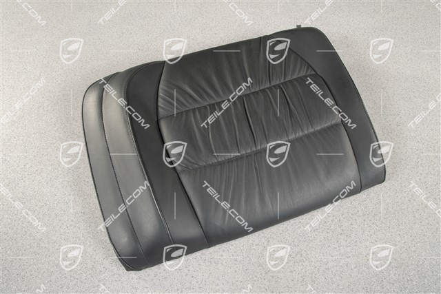 Back seat backrest, Draped leather, black, Coupe, L