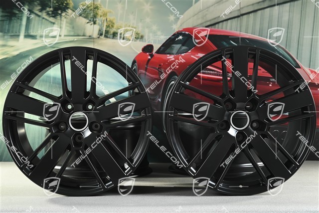 20-inch wheel rim set Panamera Design 2, 9,5J x 20 ET71 + 11,5J x 20 ET68, black satin matt