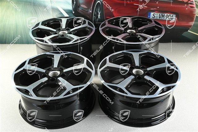 20-inch Taycan Offroad Design wheel rim set, 9J x 20 ET54 + 11J x 20 ET60, black high gloss