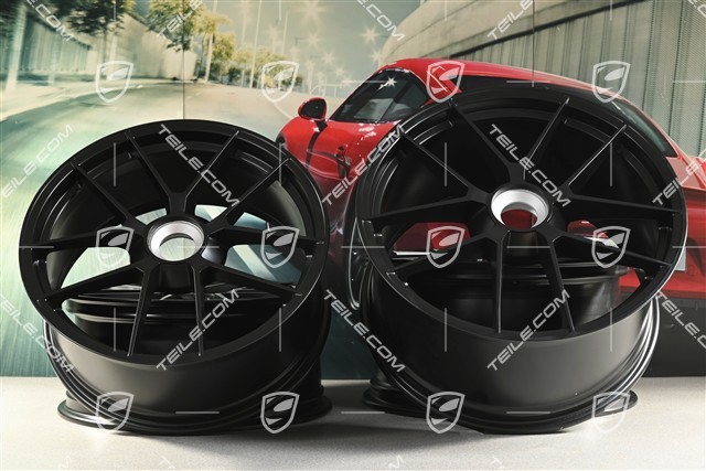 20+21" Carrera GTS wheel set, rims 8.5J x 20 ET50 + 11J x 21 ET82, black satin matt