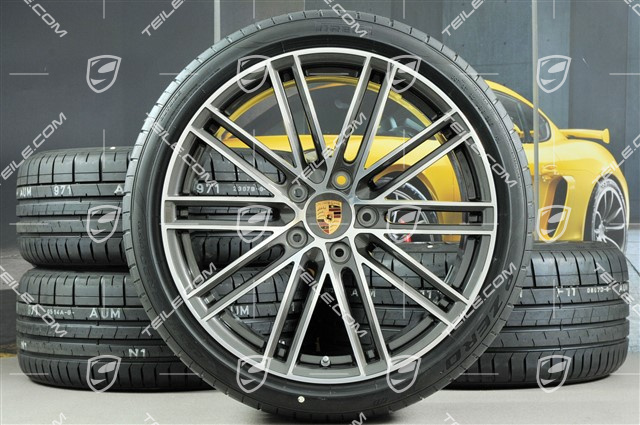 20-inch Turbo IV wheels set, rims 8,5J x 20 ET57 + 10,5J x 20 ET47 + Pirelli summer tires 235/35 ZR20 + 265/35 ZR20, with TPMS