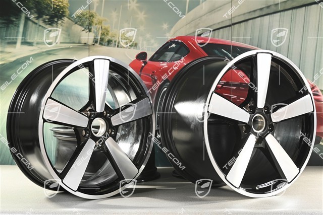 20"+21" Carrera Classic wheel rim set, rims 8.5J x 20 ET50 + 11.5J x 21 ET79, black high gloss