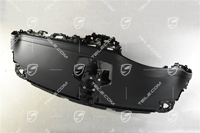Switch panel trim / dashboard, without head-up display, leather in black, leather damaged