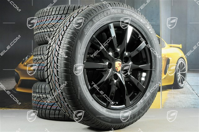 18-inch Cayenne winter wheel set, wheels 8J x 18 ET53 + NEW Dunlop SP Winter Sport 3D tyres 255/55 R18, without TPMS