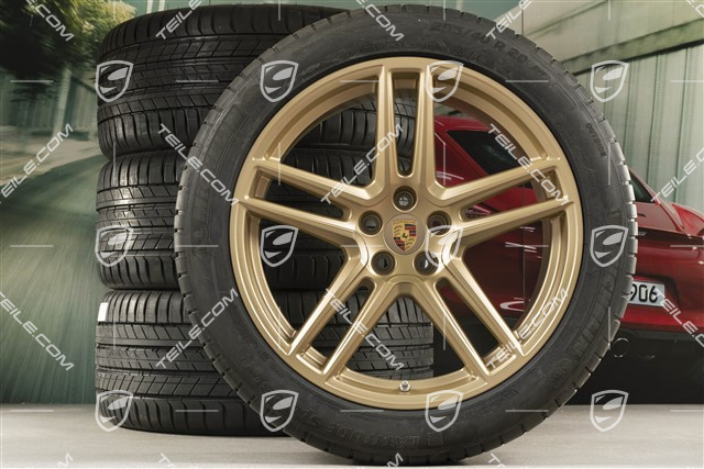20-inch Turbo summer wheels set, rims 9J x 20 ET26 + 10J x 20 ET19 + Michelin summer tyres 265/45 R20 + 295/40 R20, Aurum, with TPMS
