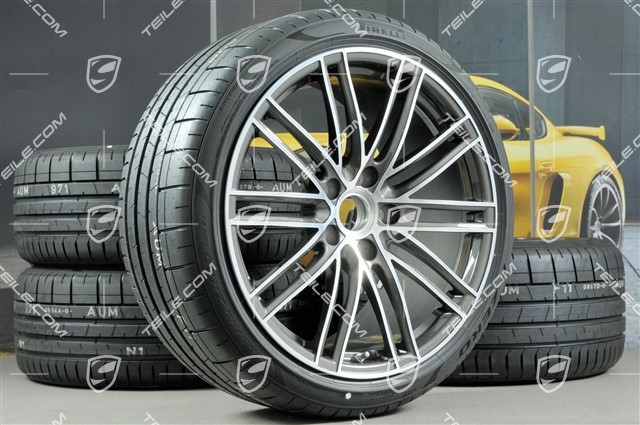 20-inch Turbo IV wheels set, rims 8,5J x 20 ET57 + 10,5J x 20 ET47 + Pirelli summer tires 235/35 ZR20 + 265/35 ZR20, with TPMS