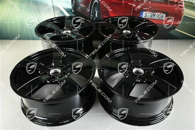 20" Komplet felg Carrera Sport, 8,5J x 20 ET57 + 10,5J x 20 ET51, czarny wysoki połysk
