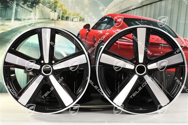 22-inch wheel rim set Cayenne Coupe Exclusive Design Sport, 10J x 22 ET48 +11,5J x 22 ET52, black high gloss