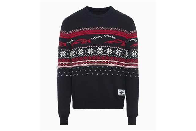 Knitted sweater – Christmas, blue, size S