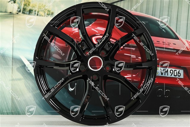 21-inch wheel rim set Cayenne Exclusive Design, 11J x 21 ET49 + 9,5J x 21 ET46, for Cayenne Coupé, black high gloss