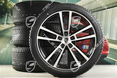 22" Winterräder Sport Design, Felgen 10J x 22 ET48 +11,5J x 22 ET52 + Pirelli Winterreifen 285/40 R22 + 315/35 R22, in Schwarz Hochglanz