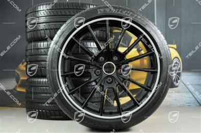 20-inch Panamera Sport summer wheel set, rims 9,5J x 20 ET65 + 11,5J x 20 ET63 + NEW Michelin summer tyres 255/40 ZR20 + 295/35 ZR20, black, with TPM-sensors