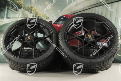 20" koła zimowe do GT4RS i Spyder RS, komplet, felgi 8J x 20 ET57 + 10J x 20 ET45, opony zimowe Michelin 235/35 R20 + 275/30 R20, czarne (satynowy półmat), z czujnikami ciśnienia