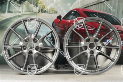 20" Carrera S III wheel rim set, 8,5J x 20 ET51 + 11J x 20 ET52, platinum satin matt