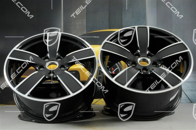20" Felgensatz Carrera Sport, 8,5J x 20 ET57 + 10,5J x 20 ET51, schwarz hochglanz