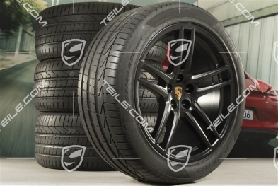 20-inch Turbo summer wheels set, rims 9J x 20 ET26 + 10J x 20 ET19 + Pirelli summer tyres 265/45 R20 + 295/40 R20, Black satin mat, with TPMS