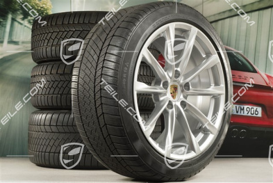 19" Boxster S koła zimowe komplet, felgi 8J x 19 ET57 + 10J x 19 ET45 + opony zimowe Continental WinterContact TS 830P 235/40 R19 + 265/40 R19, DOT/rok prod. 2018, profil bieżnika 7mm